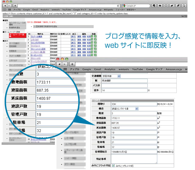 Gain-CMSデモ画面イメージ